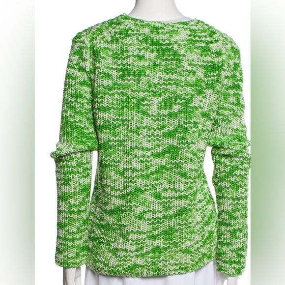 Celine green and white cable knit pullover sweater - Picture 4 of 6